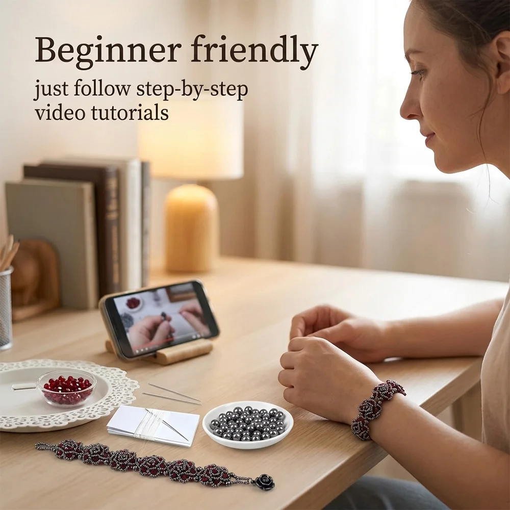 DIY Jewelry Bracelet Making Kit for Adults - All-in-One Set with Quality Beads Thread And Tools for Crafting