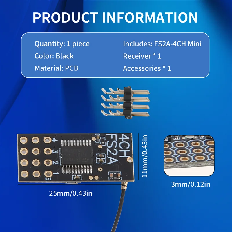 Reliablefs2a 4CH AFHDS 2A Mini Compatible Receiver PWM Output For Flysky I6 I6X I6S Transmitter