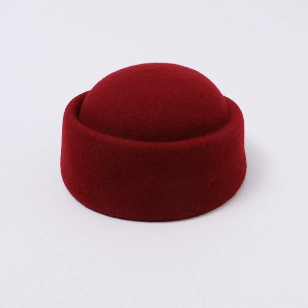 Durable Warm Insulation Dome Pillbox Hat Wool Soft Texture French Hepburn Hat Secure Fit Women Winter Hat Travel