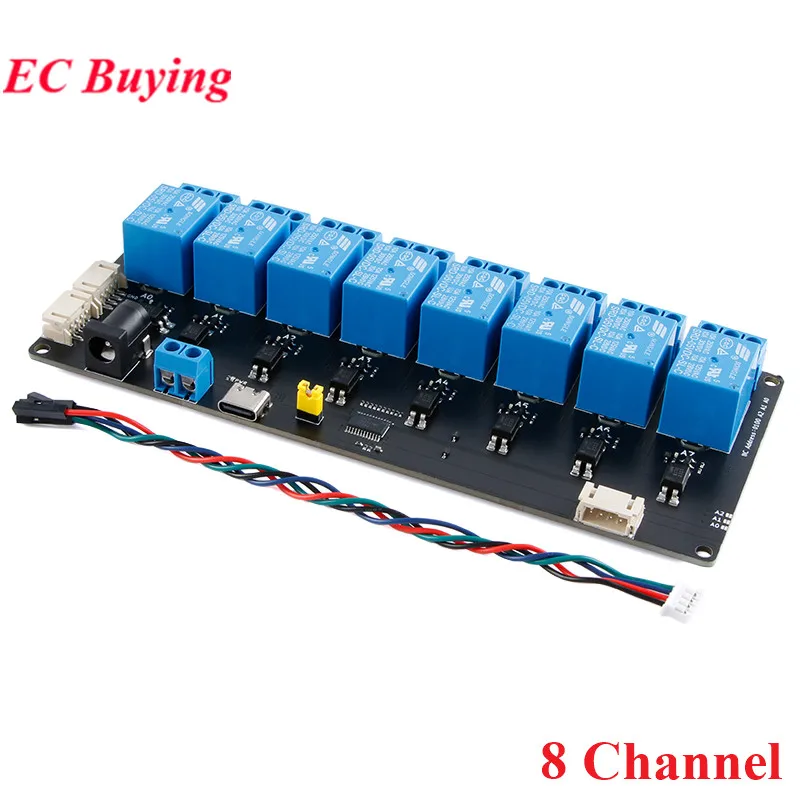 1 2 4 8 16 Channel Way Expansion Relay Module 5V Power Supply IIC I2C Communication Optocoupler Isolation Board XL9535-K1V5