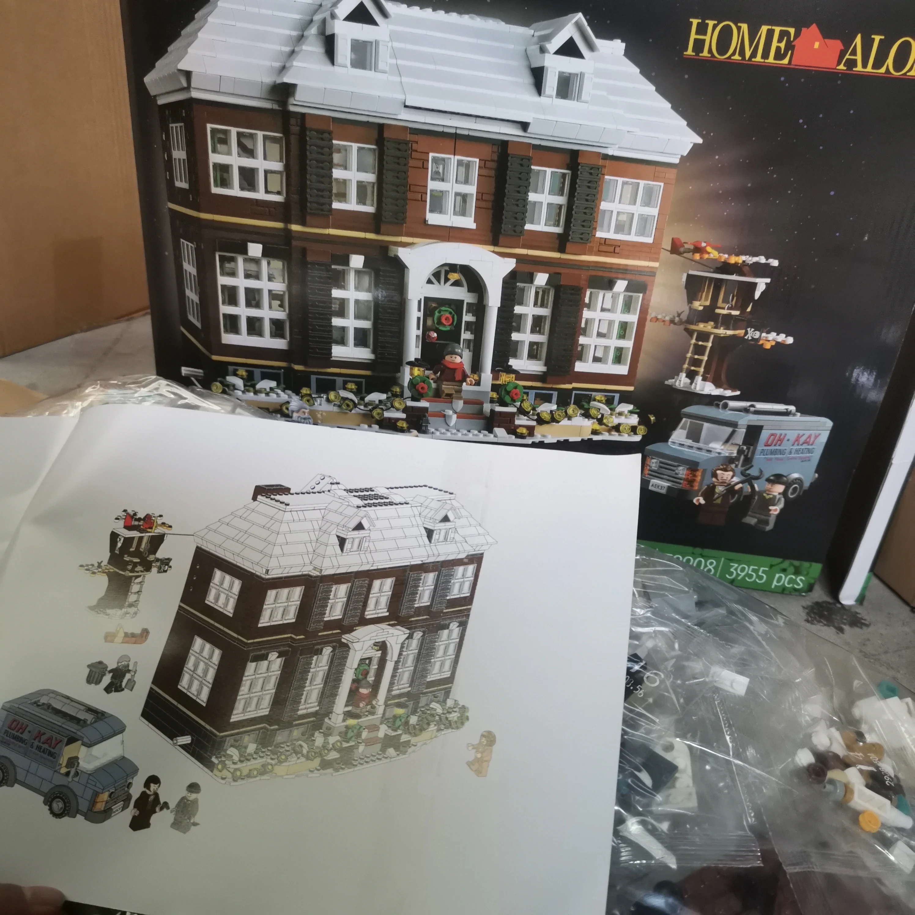 

With Original Box For Kids Christmas Gifts Ideas Movie 3955pcs Moc 21330 Home Alone House Set Model Building Blocks Bricks