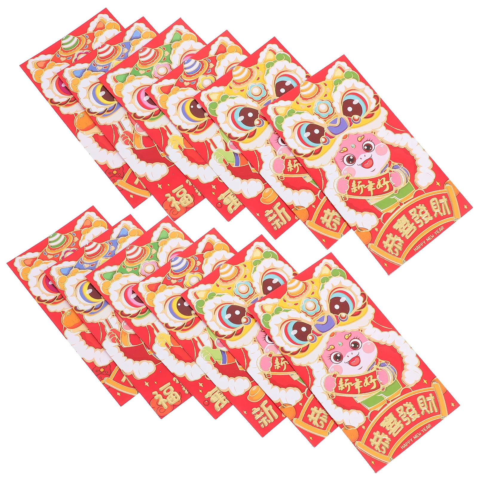 

60pcs Lucky Money Paper Envelopes Chinese Traditional Lunar New Decorative Red Packets For Cash Gift Adorable Cartoon Design