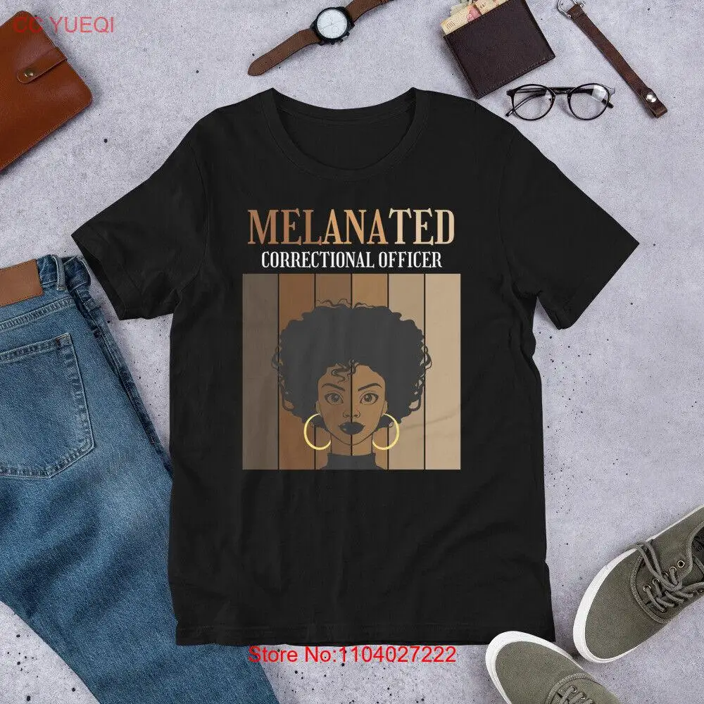 Womens Melanated Correctional Officer Black Afro Prison Officer t-shirt