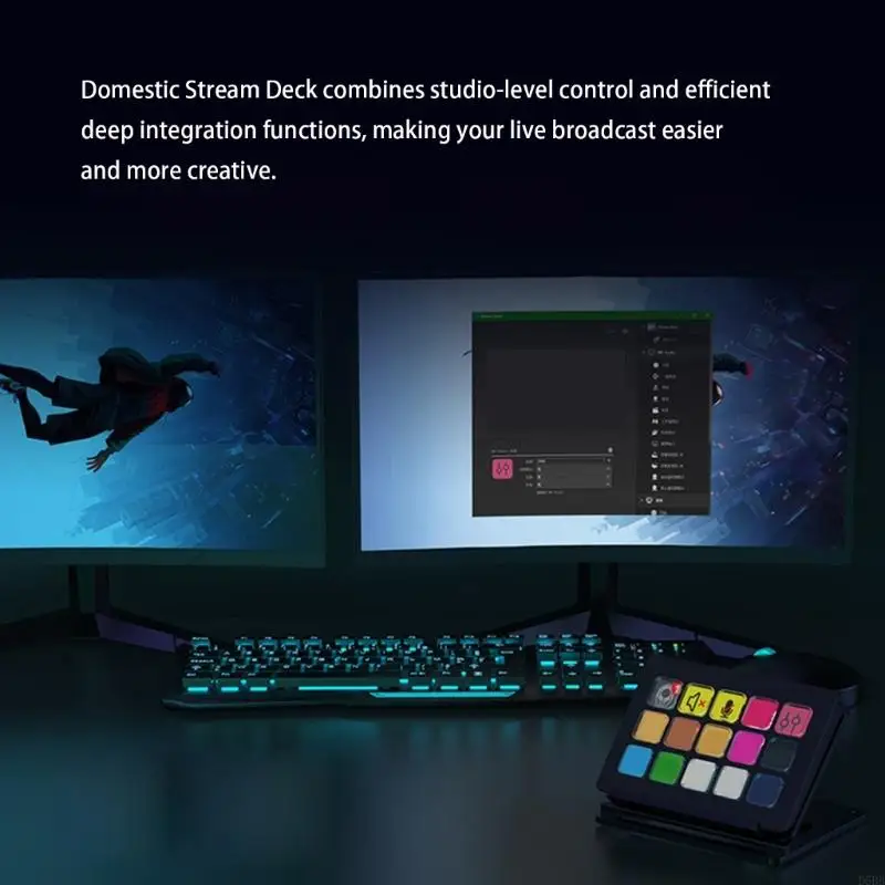 

D5BB Programmable 15 LCD Macro Keyboard for Live Stream Gaming Content Creators