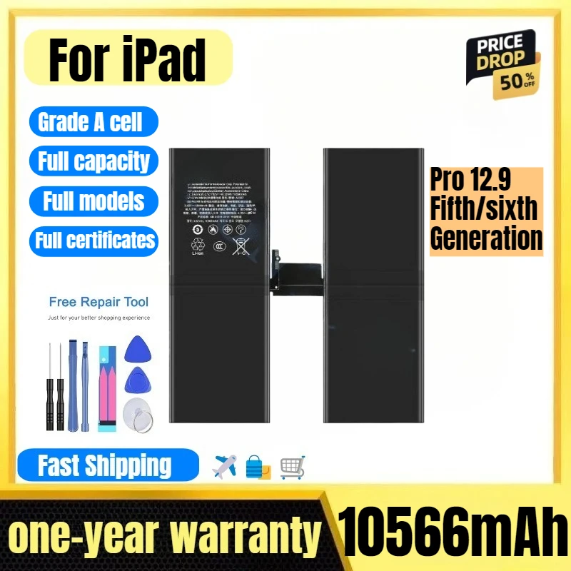 

A2461/A2379/A2387/A2378 for IPad Pro 12.9 Fifth/sixth Generation Tablet Battery High Quality High Capacity Replacement Bateria