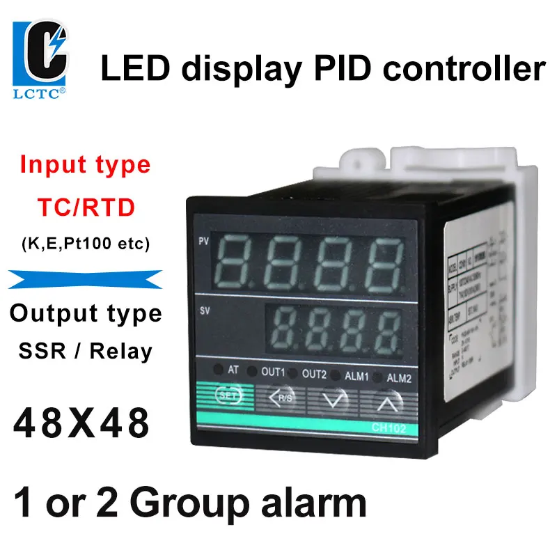 

LCTC PID Temperature Controller SSR Relay RS485 Output PID Regulator TC/RTD Input Industrial Intelligent RKC 48x48mm CH102