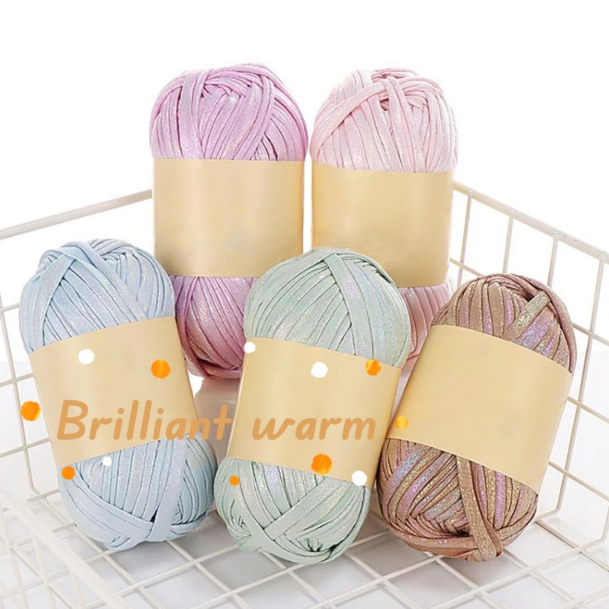 100 جرام من خيوط الكروشيه اللامعة من الجلد المقلد ، غزل قميص معدني 43.74yd ، حياكة يدوية ذاتية الصنع لحقيبة بطانية وسادة خيوط كروشيه