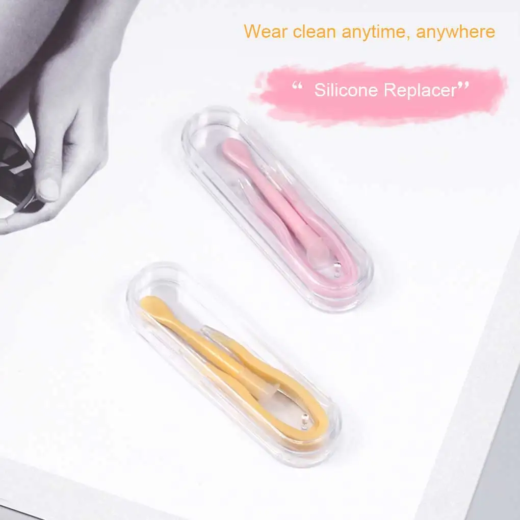 Contacts Lenses Tweezer Reusable Colorful Indoor Household Replacing Inserter Remover with Storage Box Color Random
