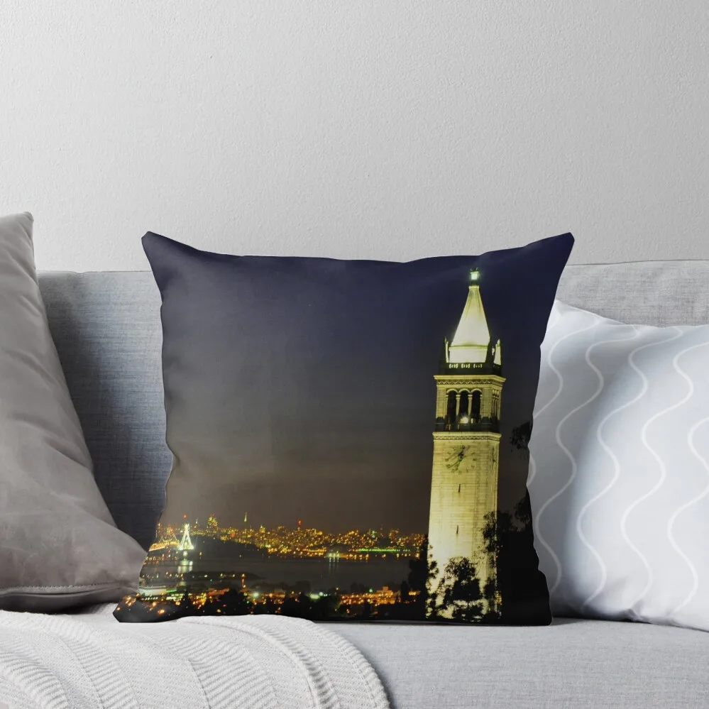 

UC Berkeley Clock Tower @ Nite Throw Pillow christmas decorations 2025 Pillows Aesthetic Christmas Covers For Cushions pillow