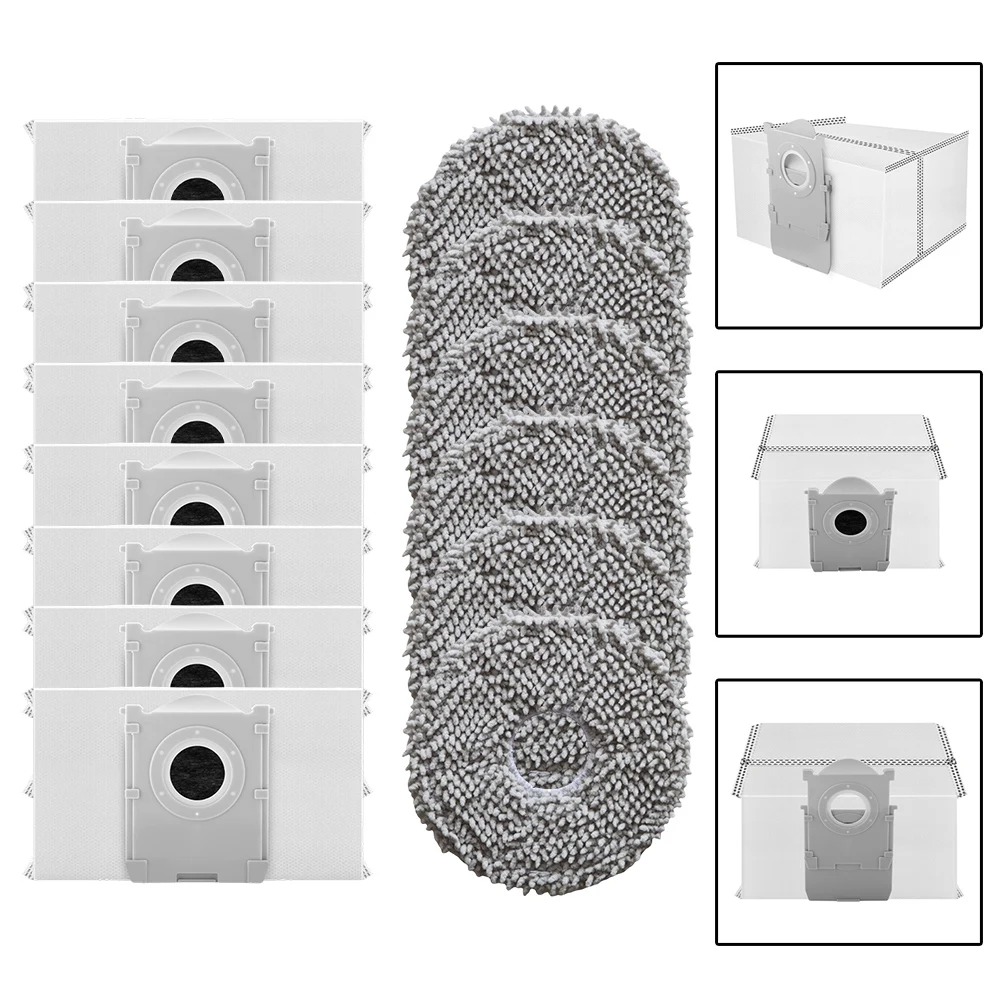 Compatible Mop Cloth and Dust Bag Set for ECOVACS T30C PRO and For OMNI Designed to Enhance Your Robot Vacuum Experience