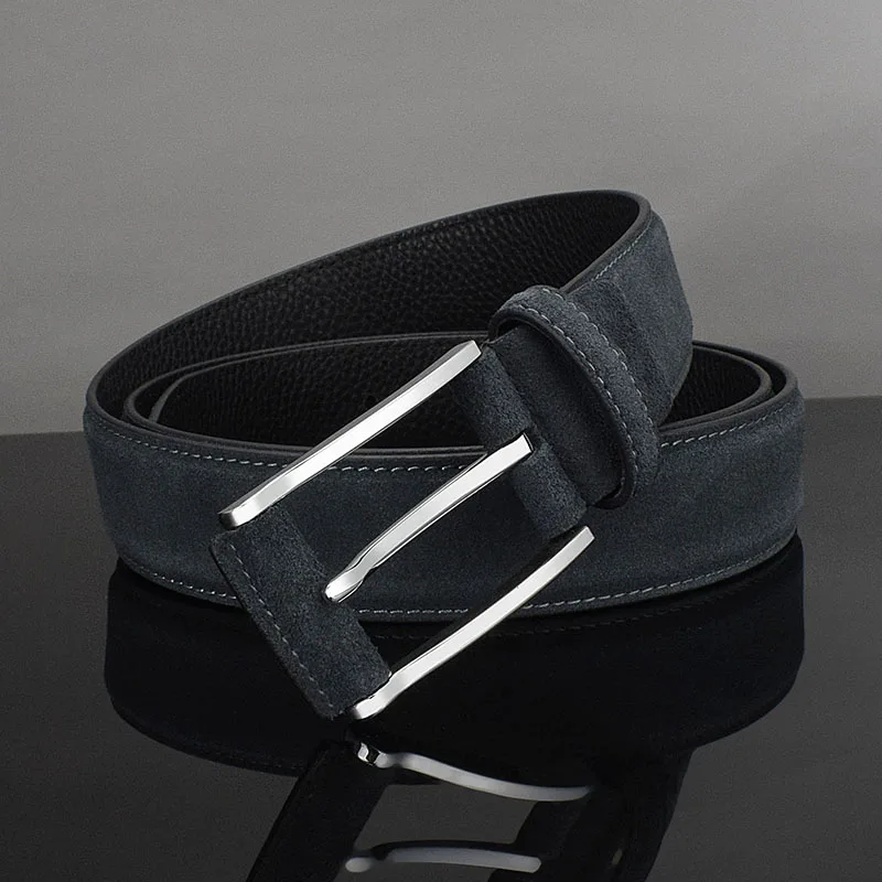 

High Quality Casual Men Designer Fashion Pin Buckle Leather belts Luxury Famous Brand young Jeans Brown Genuine Leather Belt