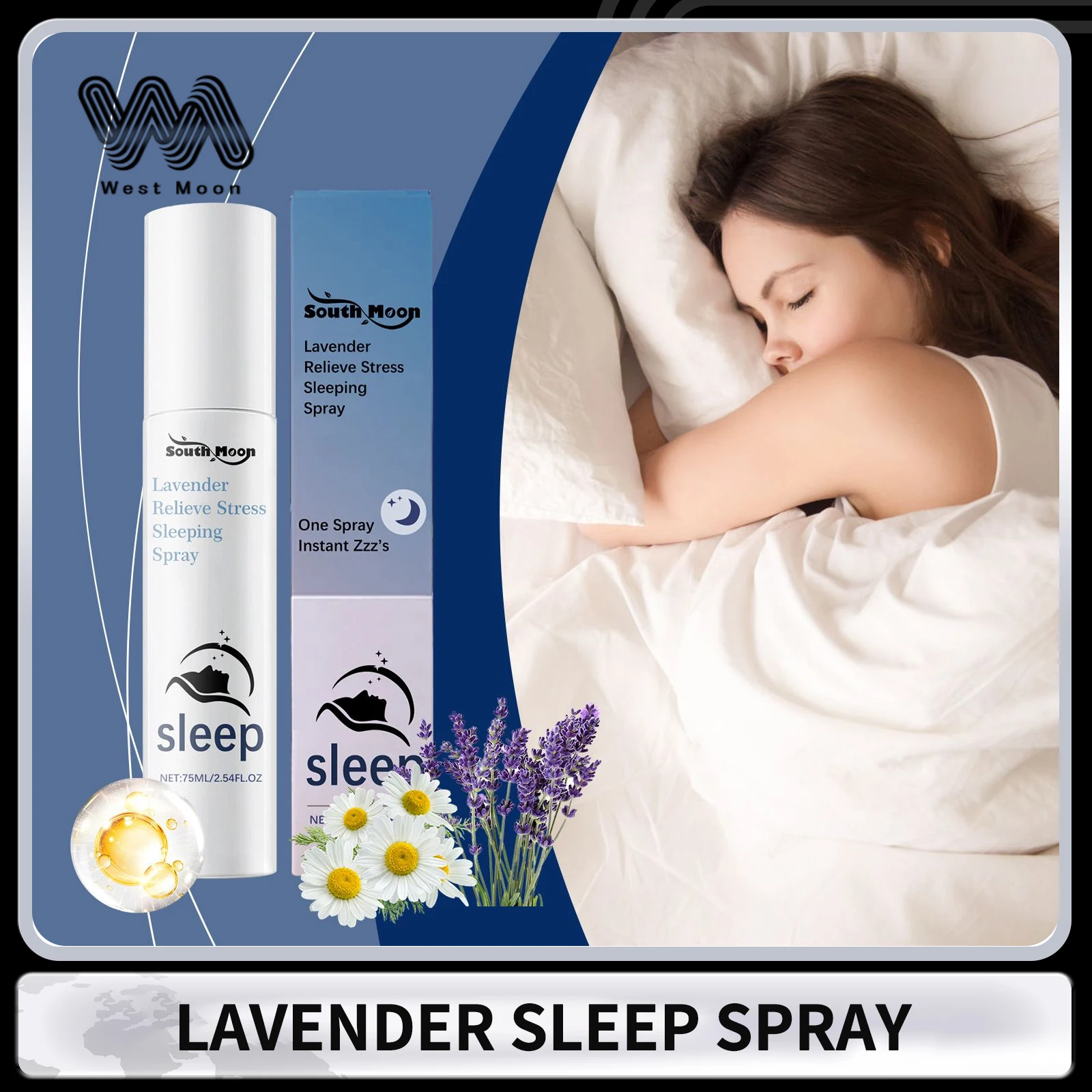 

Лавандовый спрей для сна для снятия стресса, расслабления тела и разума, улучшения качества сна, уменьшения тревоги, бессонницы, успокаивающий спрей для тела