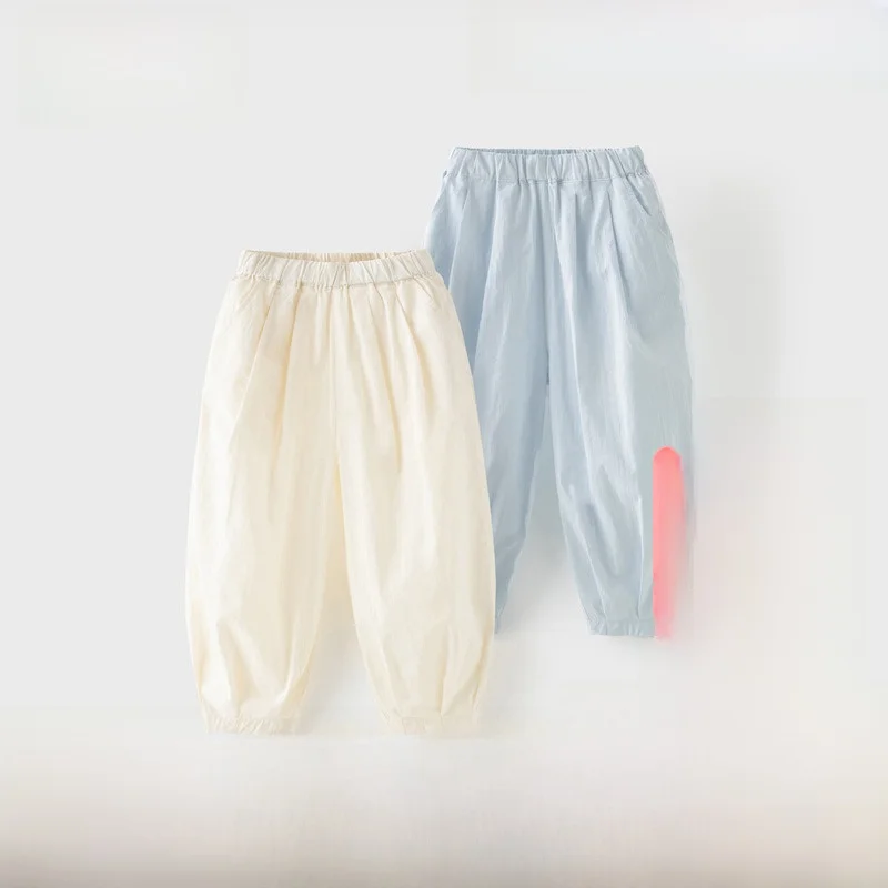 cadeau-fete-des-enfants-nouveau-style-d'ete-david-bella-pantalon-decontracte-en-pur-coton-pour-filles-longueur-7-8-pour-enfants-moyens-et-grands