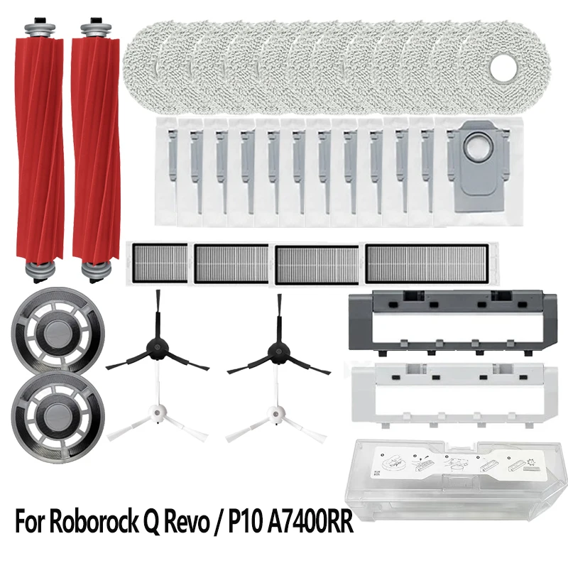 

Roborock Q Revo / P10 A7400RR Robot Vacuums Cleaner Accessory Main Side Brush Hepa Filter Mop Cloths Dust Bag Spare Part