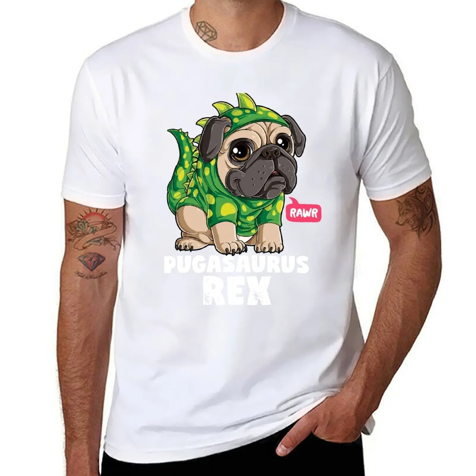 

Pugasaurus Rex T shirt Pug Dinosaur Lovers Funny Dog Costume T-Shirt t shirt man cotton T-Shirt