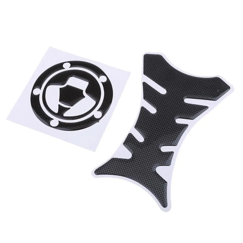 Non Slip Motorcycle Tank Pad Sticker Fuel Cover Carbon Fiber Protector for Kawasaki Z750 ER-6N Motorcycles Cleaning Kit
