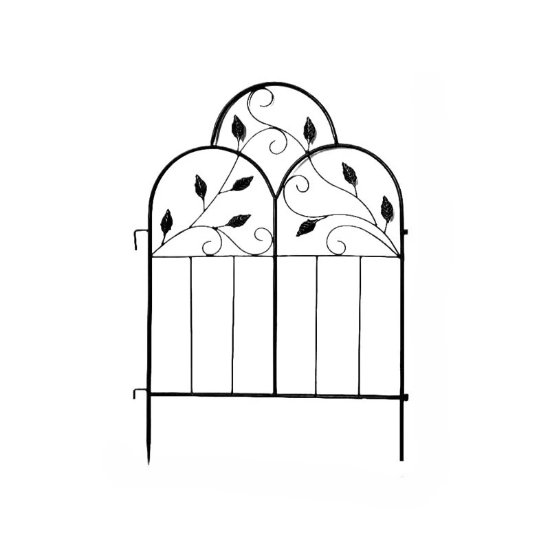 Iron Garden Fence Panel Decorative Metal Screen for Outdoor Courtyard Flower Bed Border Pet Dog Playpen Rustic Garden Fencing