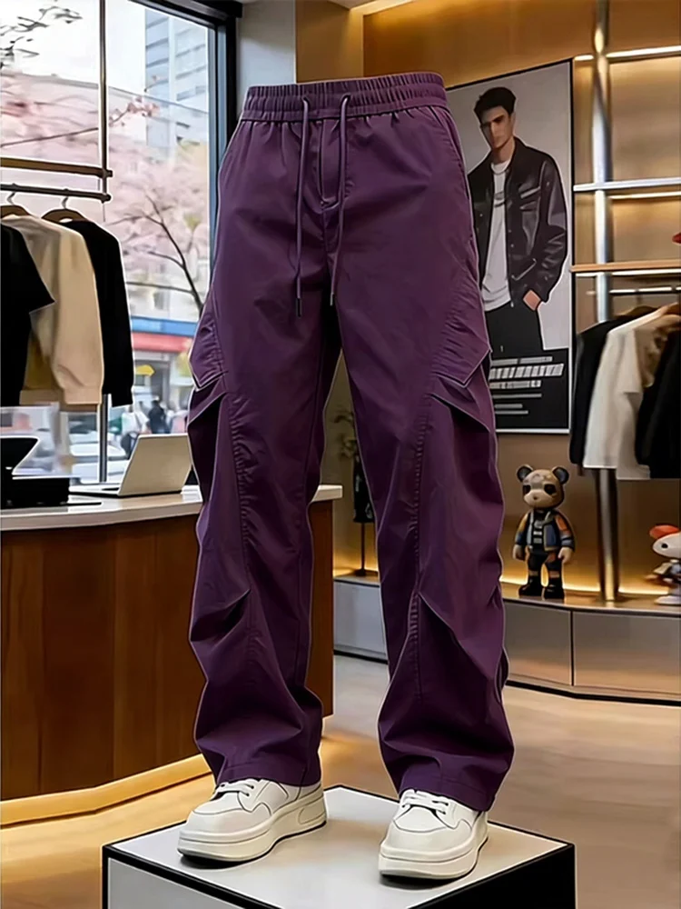 Lightweight Quick-Dry American Style Work Trousers for Men Summer Outdoor Casual Pants Foldable Straight Leg Fitness Walking