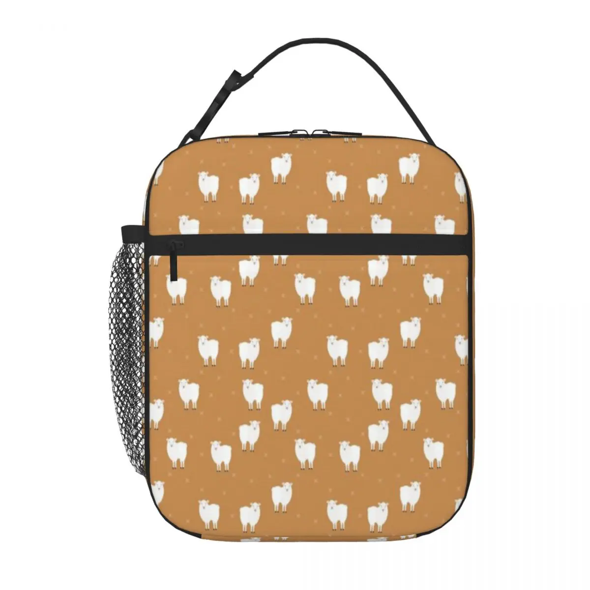 Hot Sale Sheep On Brown Dual Use Large Lunch Bag Mini Travel Durable Lunch Bag