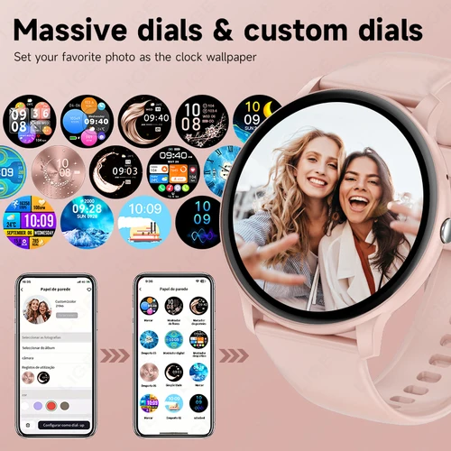 Imagen 2 del producto 2025 nuevo reloj inteligente mujeres hombres Bluetooth llamada deportes relojes de Fitness Monitor de ritmo cardíaco salud reloj inteligente señoras para Android iOS