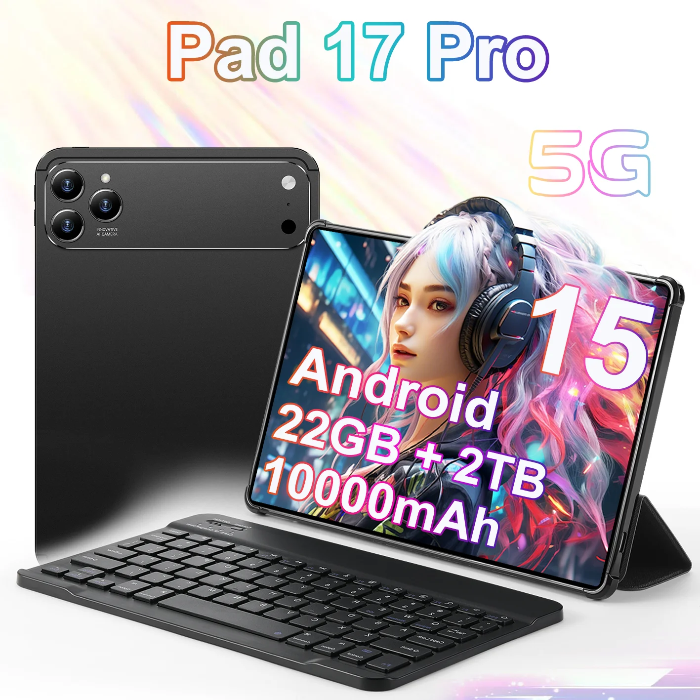 

HOT 2026 SALE Original Pad 17 Pro Tablet PC 10.1 inch HD screen 22GB Global Edition Dual Card Snapdragon 8 Gen3