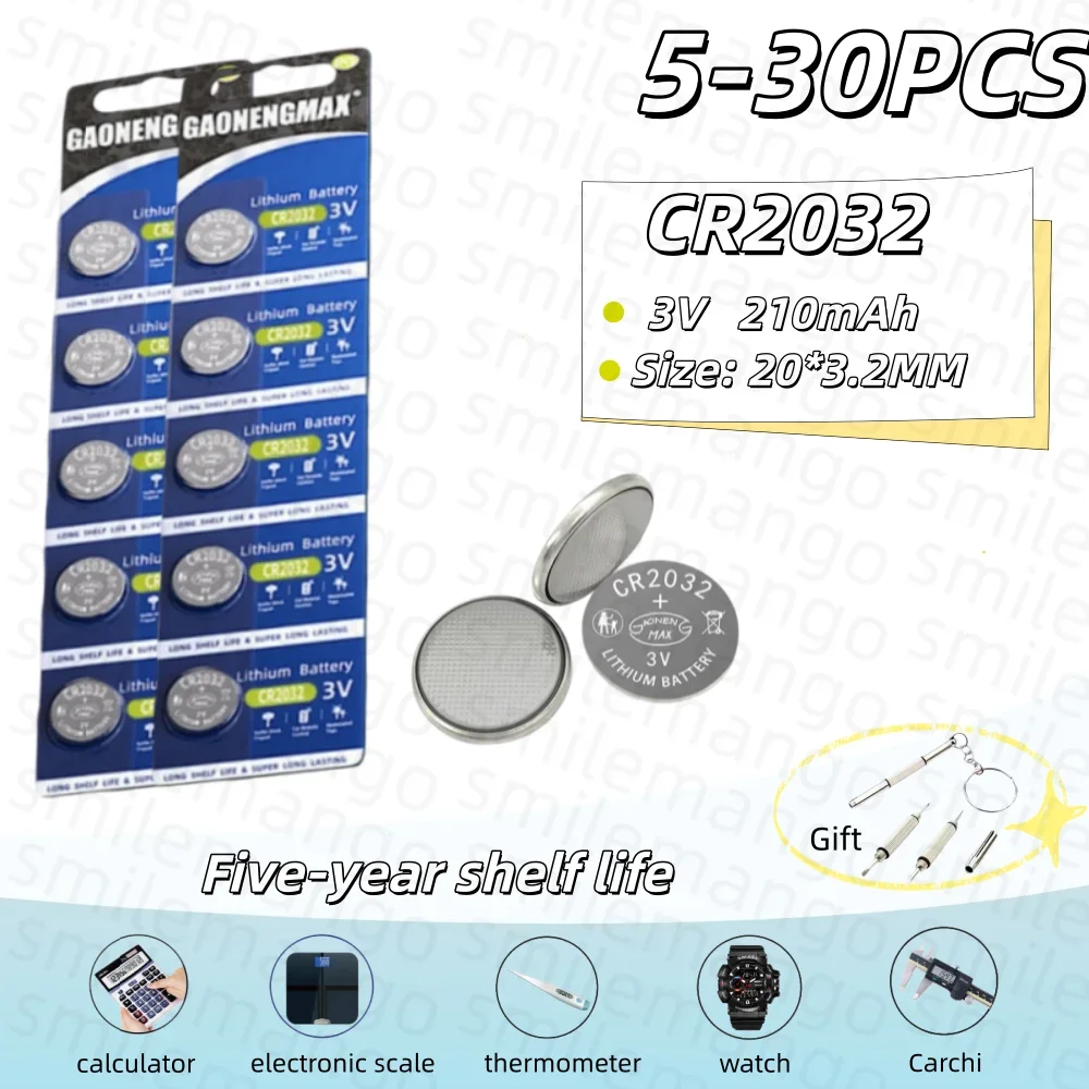3V CR2032 Lithium Battery Coin Cell for AirTag,Key FOB,Calculator,Watch - Long Lasting Power - DL2032/BR2032/LM2032