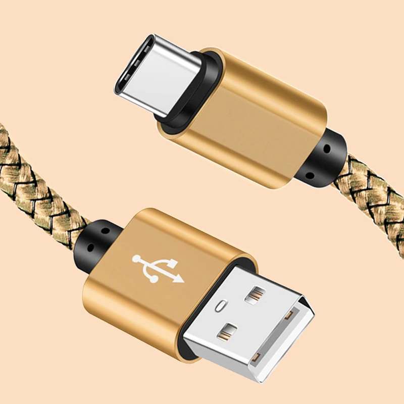 USB A auf Typ C Ladekabel Schnellladegerät Nylon Datenkabel für iPhone Android Huawei Samsung TypeC Ladegerät 1M 2M 3M – Detail 6