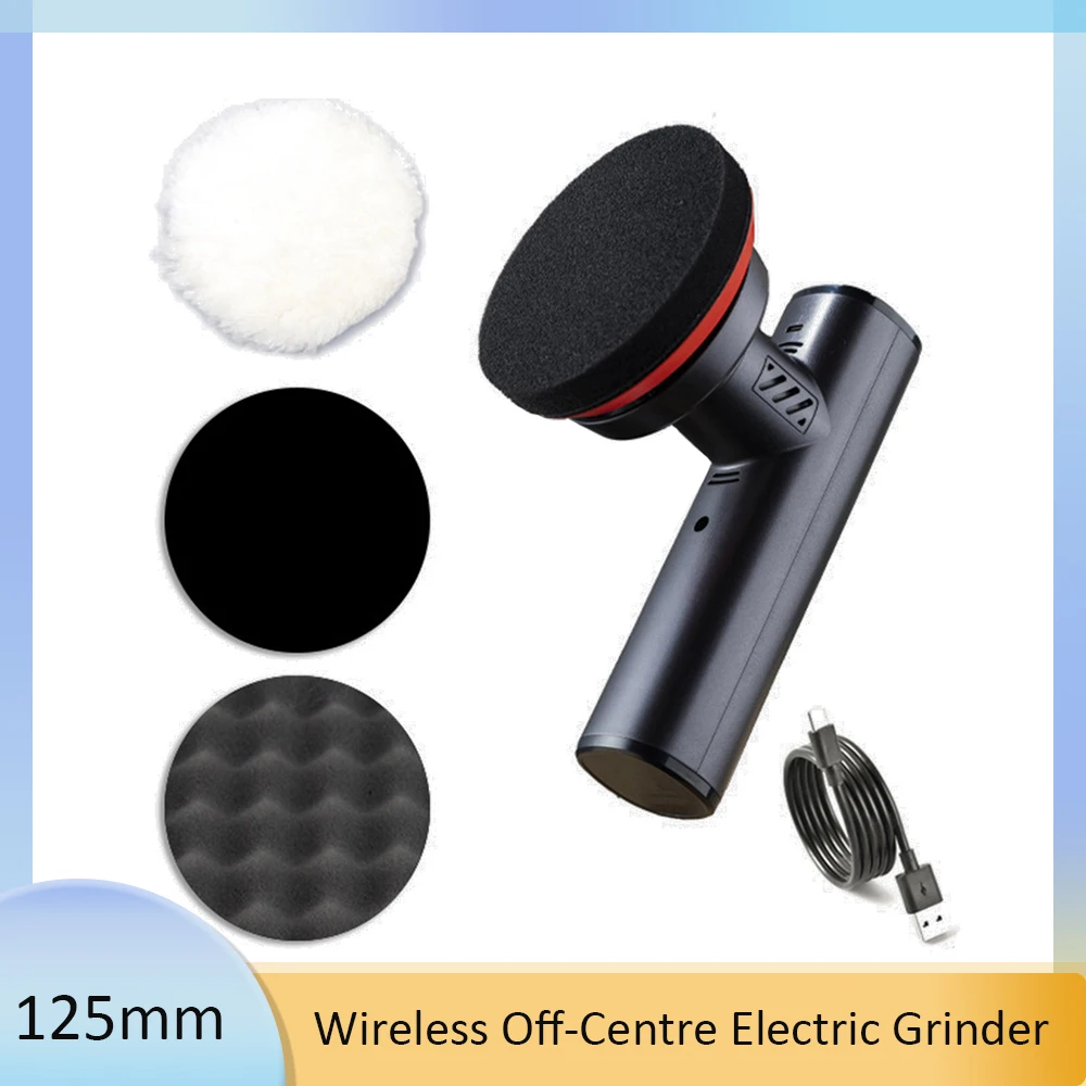 Wireless Handheld Electric Grinder Polisher Portable Mini Car Polisher Micro Rotary with Sponge and Wool Disc Rechargeable