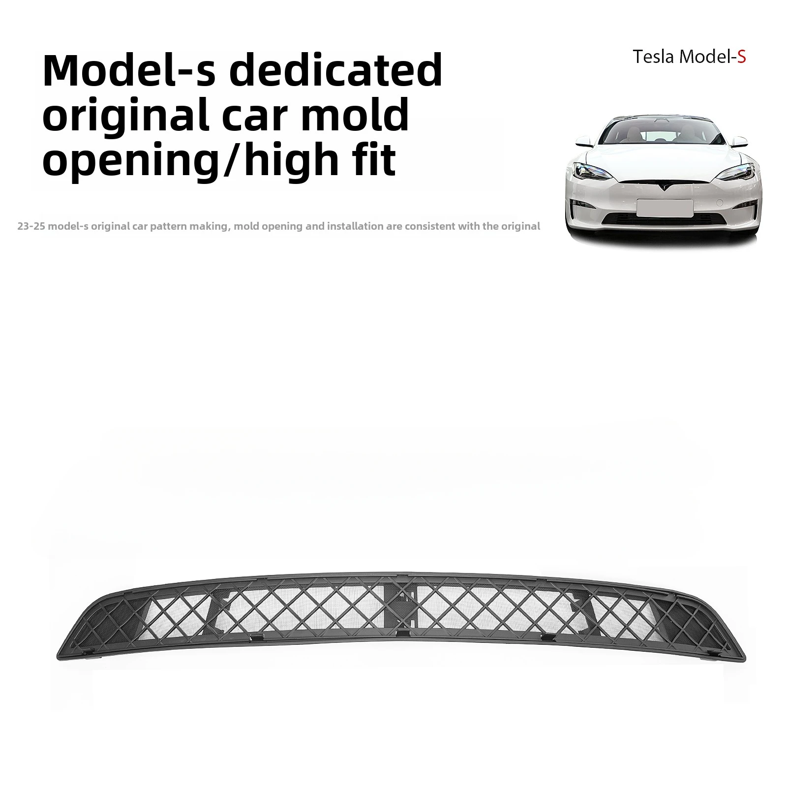 For Tesla Model S 2023 2024 2025 Front Grille Insect-proof Net Lower Bumper Air Inlet Vent Cover Guards Protector Accessories