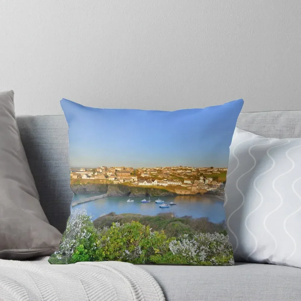 

Cornwall: Evening, Overlooking Port Isaac Throw Pillow autumn pillowcase covers for pillows Sofa Cushions pillow