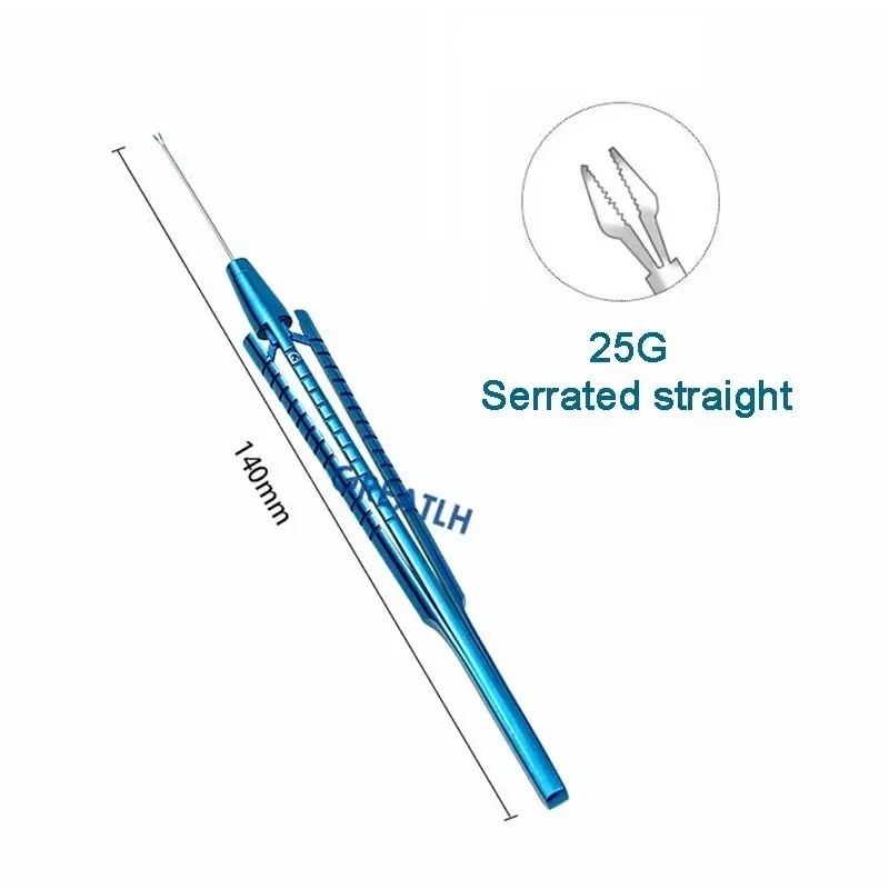 1pcs Titanium Alloy 25G Retinal Capsulorhexis Forceps Straight Serrated Forceps Ophthalmic Instruments