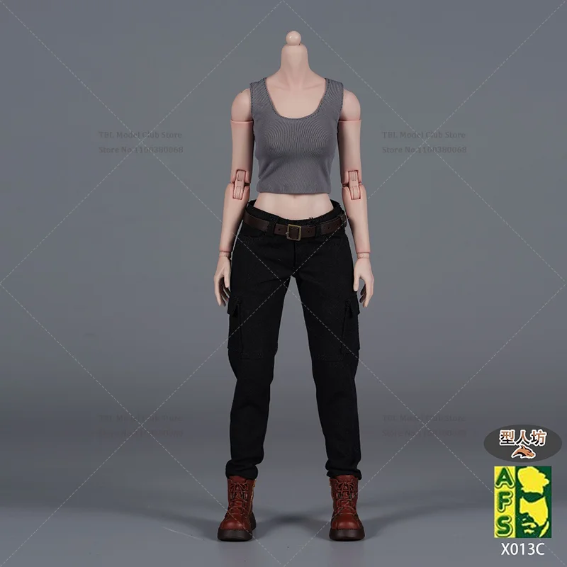 X013 A/B/C 1/6 مقياس الشارع نمط وظيفية العمل السراويل سترة مع حزام الملابس النسائية ل AT203 12 بوصة عمل الشكل الجندي