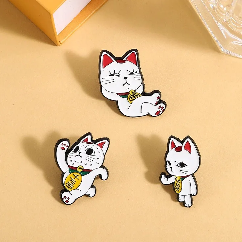 Cartoon Anime Cat Enamel Pins Kawaii Brooch Cute Lapel Badge Fashion Jewelry Accessories Creative Gift Friends Collection