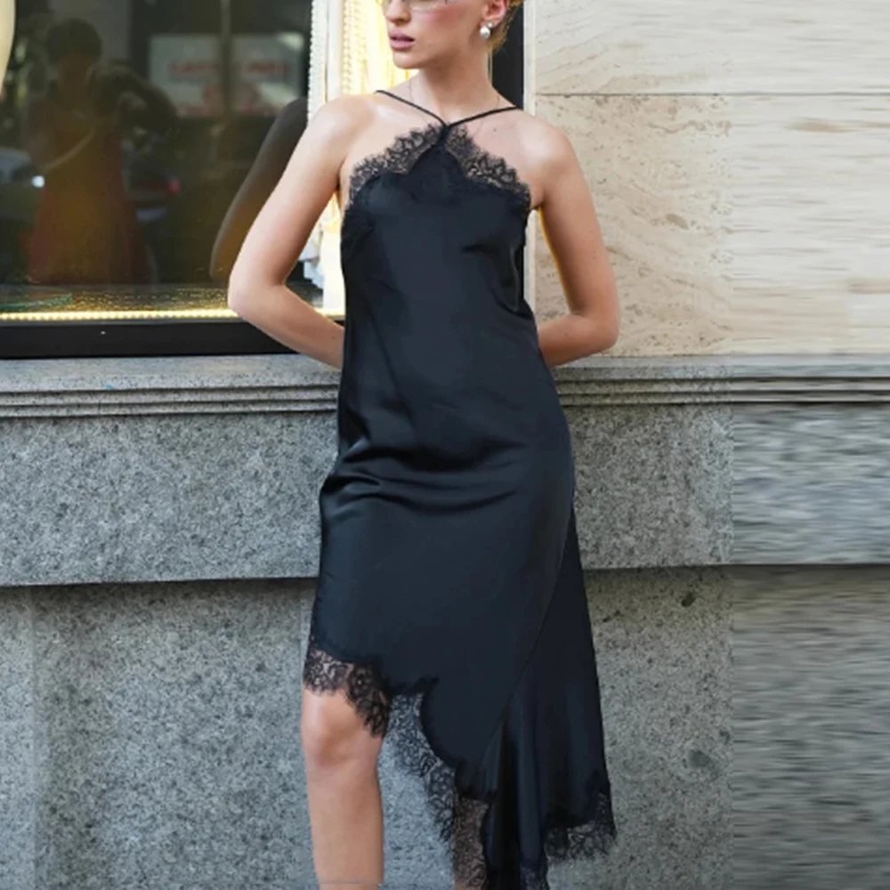 

Talenza Sexy Lace Mini Dress Fashion Sleeveless Backless Lace Patchwork Dress Elegant Luxury Women's Party Evening Dresses Y2k