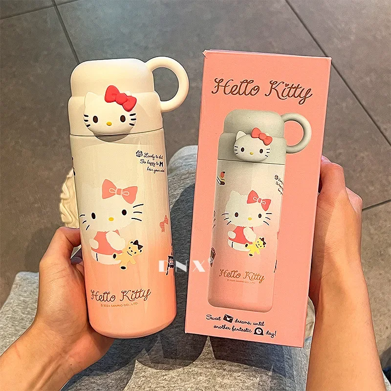 Sanrio Hello Kitty Children's Thermos Cup Anime Cartoon 316 Student Drinking Bottle  Kettle Cups Portable Cooler Cups Gifts