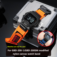 For Casio G-SHOCK Black Knight 3506 GBD-200-1/GBD-200SM Modified Nylon Watchband Canvas Watch strap Men Outdoor Sports Bracelet
