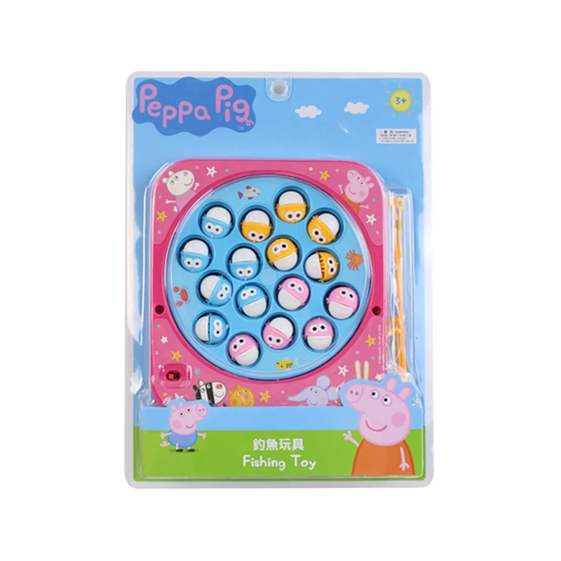 لعبة صيد السمك من Peppa Pig، طبق دوار كهربائي، مجموعة ألعاب صيد التفاعل بين الوالدين والطفل، هدايا محاكاة التعليم المبكر للأطفال #1