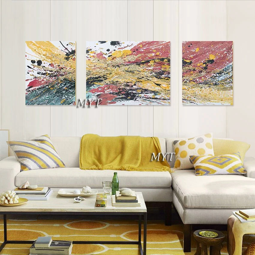 Abstract Art Oil Paintings Frameless Canvas Poster Modern Bedroom Decoration 3PCS Artwork Acrylic Textured Picture Wall Hangings