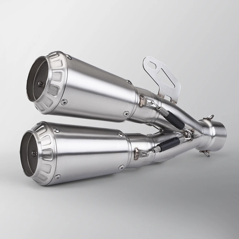 تم تغيير ماسورة العادم العالمية للدراجات النارية إلى كاتم الصوت المزدوج cbr500r R3 Z900 c25 #3