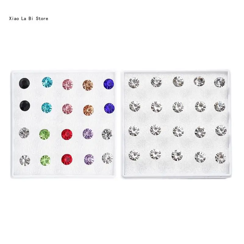 Safe Wear Cubic Zirconia Studs Earrings Cubic Zirconia Embellished Ear Studs Jewelry Stylish Earrings for Daily Wear XXFD