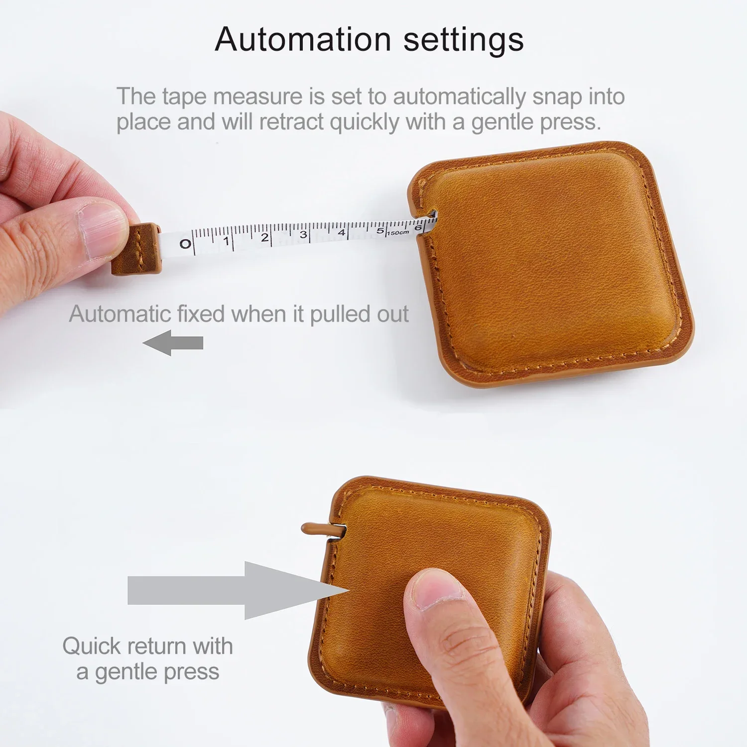 Genuine Leather Handmade Mini Tape Measure Pull Rule top layer cowhide Retro Vintage 150cm/60\