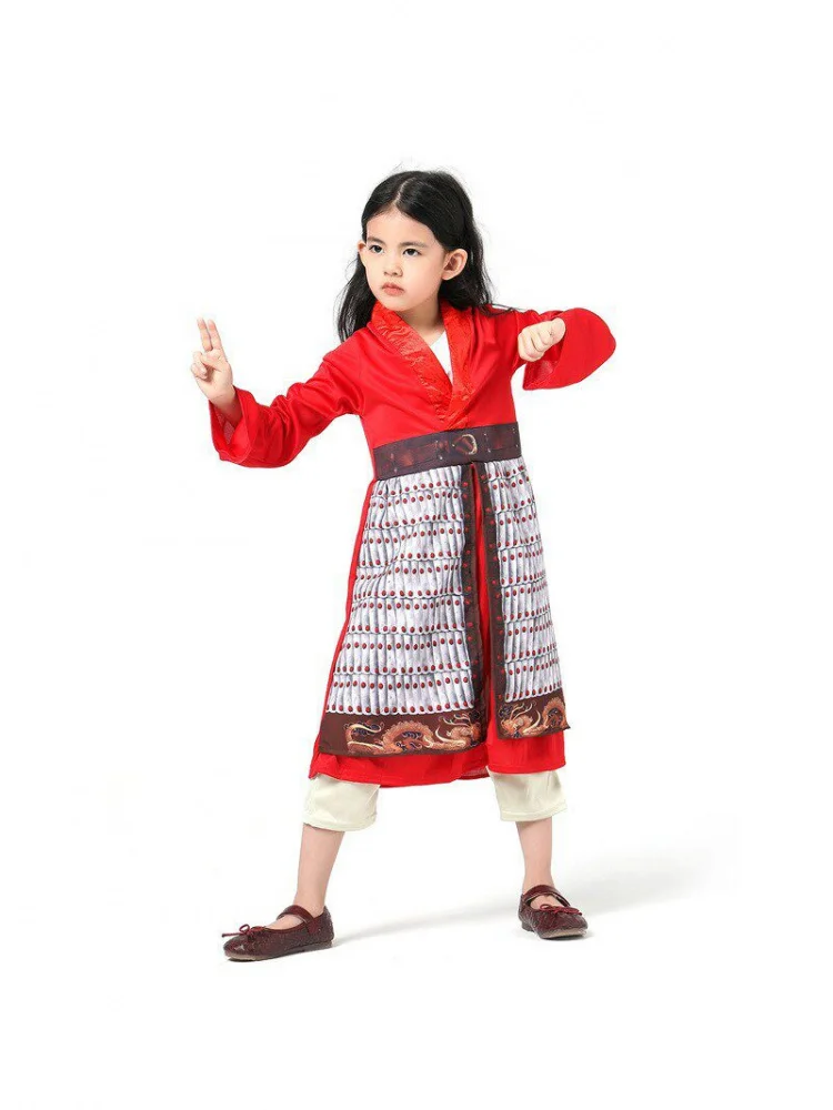 

Halloween Children's Girl Flower Mulan Role-playing Hanfu Performance Costume Ethnic Stage Outfit Girls' Traditional Chinese ...