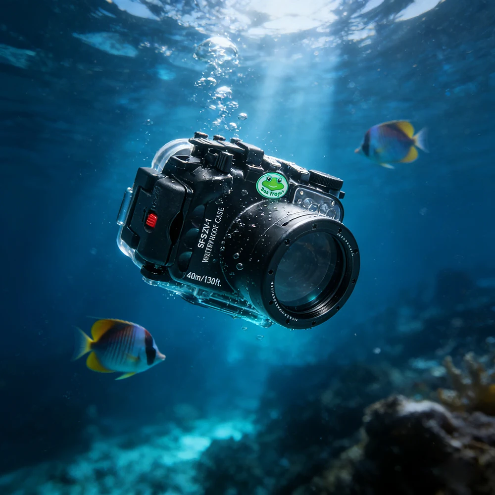 

Водонепроницаемый чехол для камеры Seafrogs для Sony ZV-1 E PZ 16-50mm f/3.5-5.6 OSS, профессиональный защитный чехол для камеры для подводного плавания