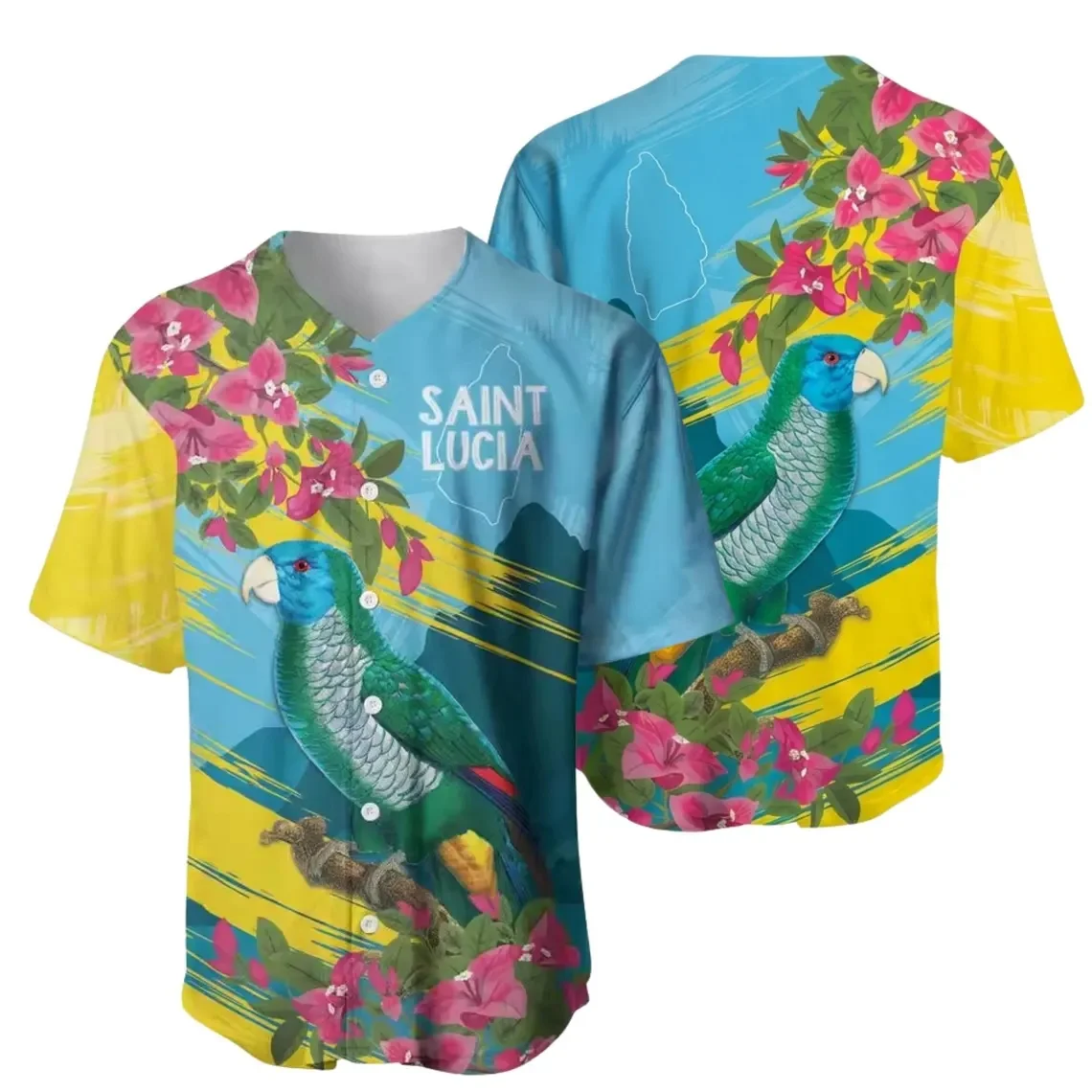 Personalized Saint Lucia Baseball Jersey, Custom Name Number Fan Shirt, Saint Lucia Flag Sports Gift for Proud Island