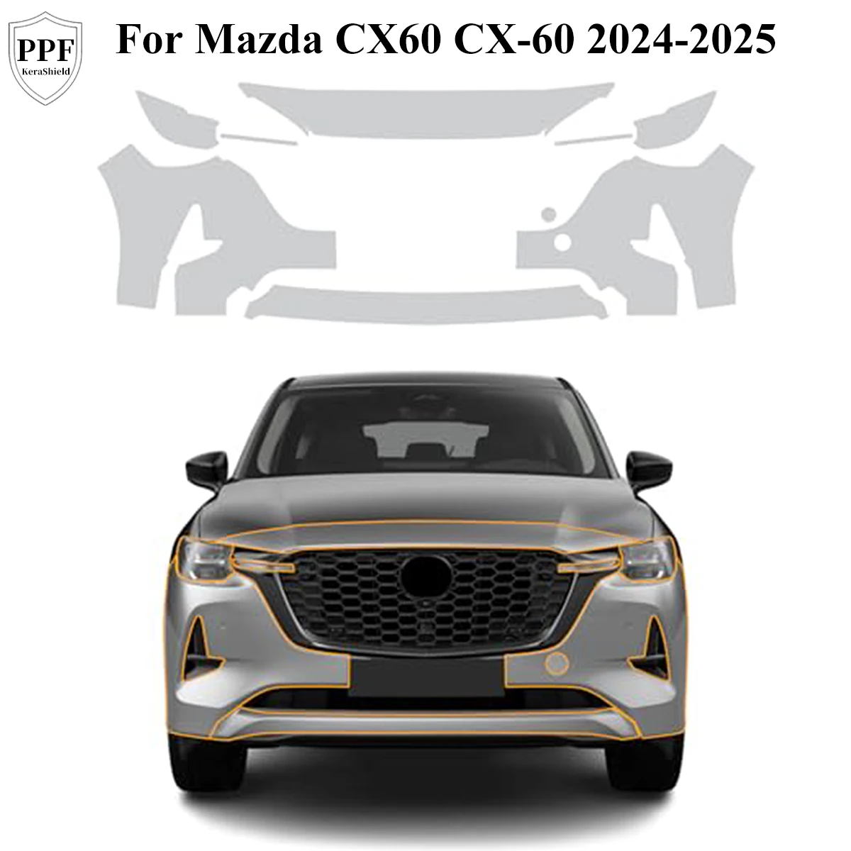

For Mazda CX-60 2024-2025 TPU Scratch Resistant Car Paint Protection Film Clear Bra Pre-cut PPF Decal Sticker Self-adhesive Kit