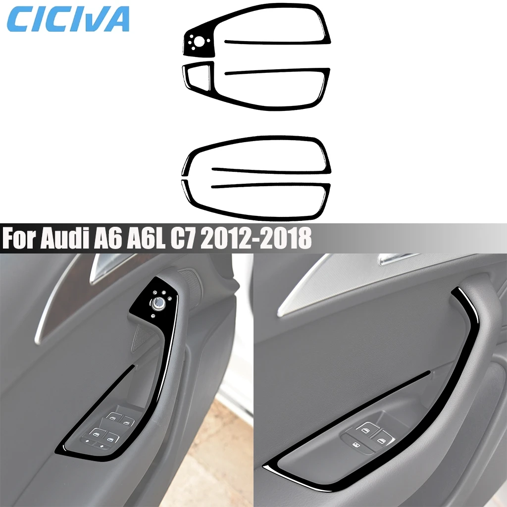 

Piano Black Car Accessories Dashboard Panel Decorative Interior Cover Modified Trim Sticker For Audi A6 A6L S6 C7 2012-2018