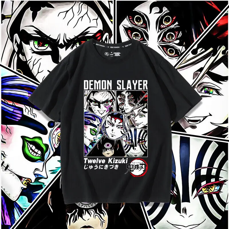 

Anime Kimetsu no Yaiba Kokushibo Cosplay Men's Short Sleeve T-shirt Tee s-3x