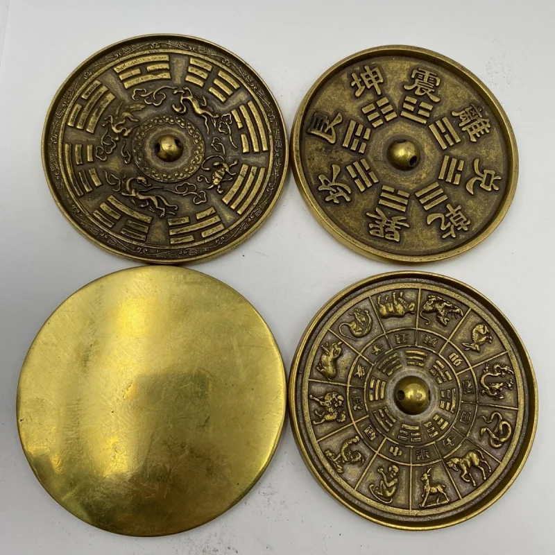 , round copper , pocket , -dragon eight-trigram mirror, wedding zodiac craft