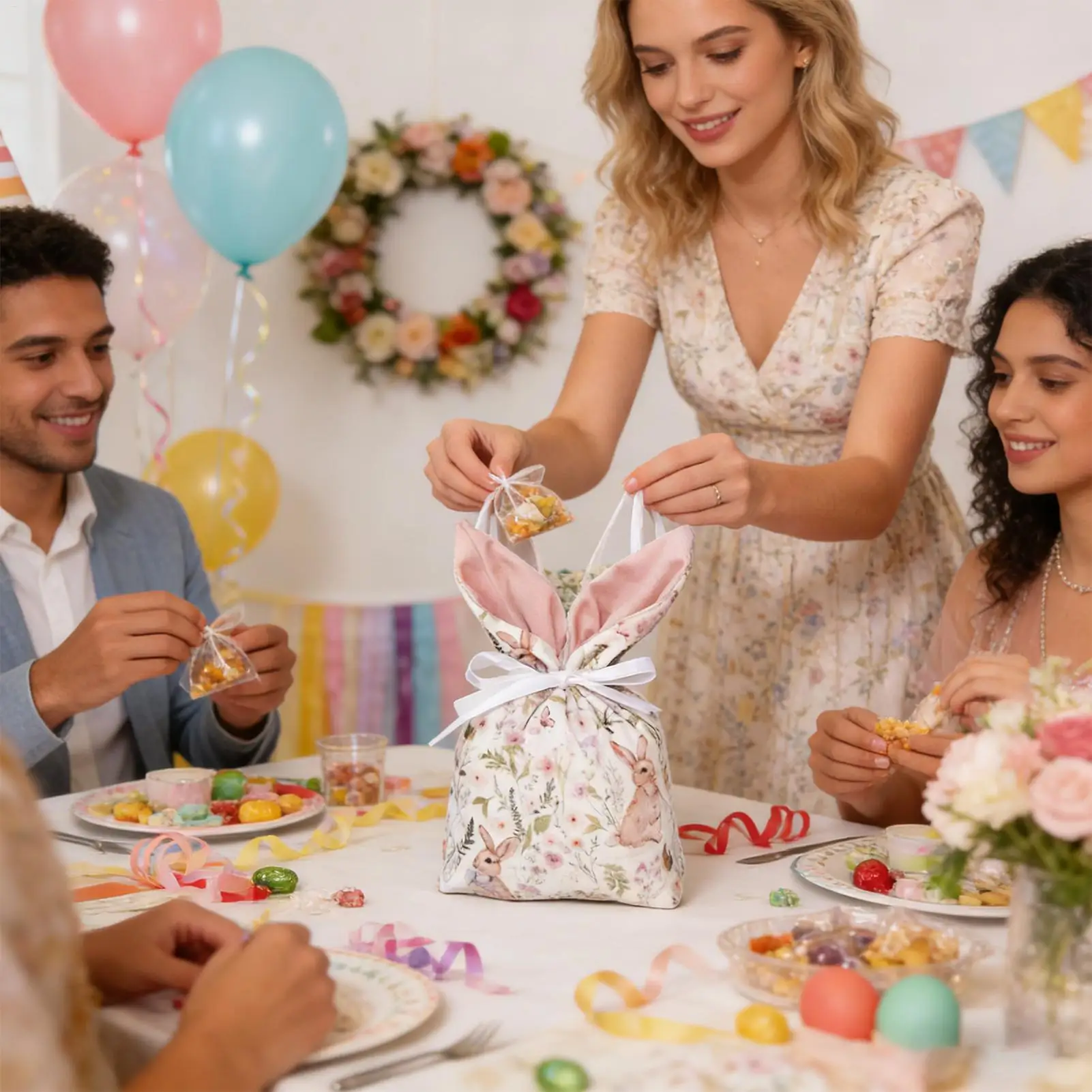 

10 шт. пакетов с кроличьими ушками, мультяшные пакеты для печенья и конфет, для пасхальных вечеринок, для упаковки выпечки и закусок, подарки для детей, для мальчиков и девочек