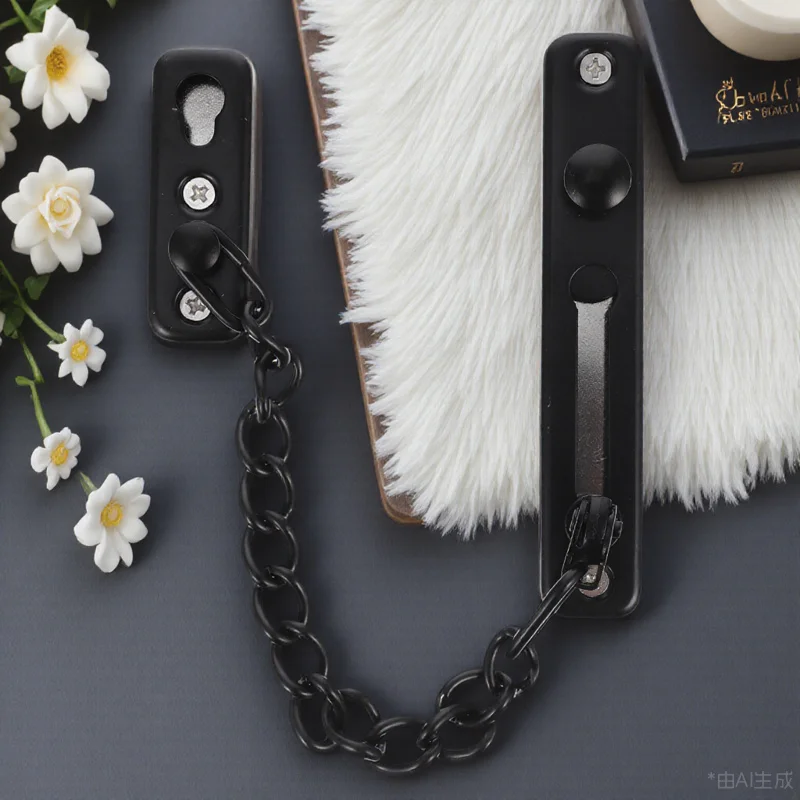 โซ่ล็อคประตูแบบหนา ทำจากสแตนเลส ป้องกันเด็กเปิดได้ สำหรับความปลอดภัยภายในบ้าน ใช้กับประตูภายใน